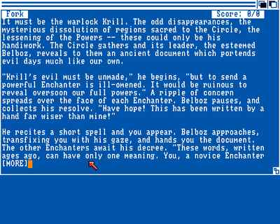 První obrazovka z Amiga verze